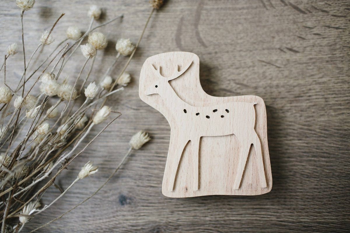 Clay stamps, Block Printing, Deer stamp, wooden stamps, soap stamp, fabric stamps, swedish christmas