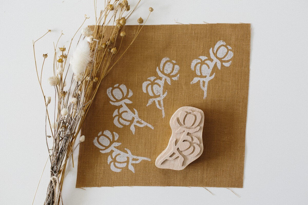Flower stamp, Fabric stamp, Cotton stamp for printing,  flower stamp for soap, clay stamps, pottery stamps