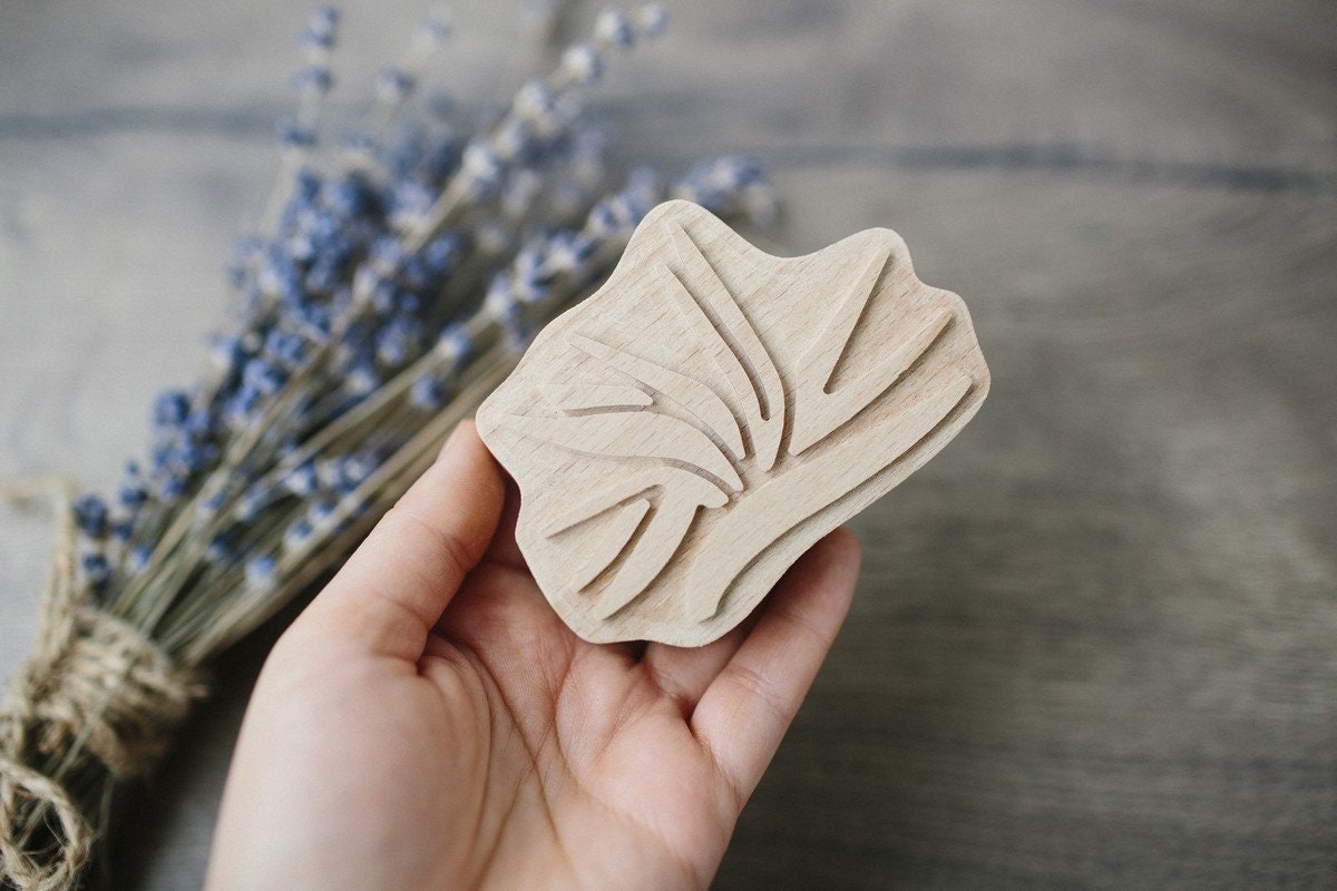 Wooden stamp for сlay, flower stamp for soap, Pottery supplies, textile stamp