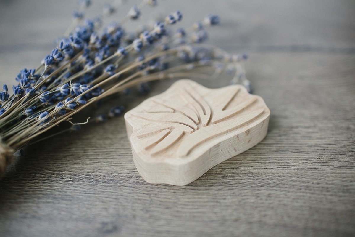 Wooden stamp for сlay, flower stamp for soap, Pottery supplies, textile stamp