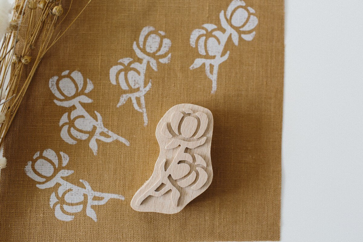 Flower stamp, Fabric stamp, Cotton stamp for printing,  flower stamp for soap, clay stamps, pottery stamps