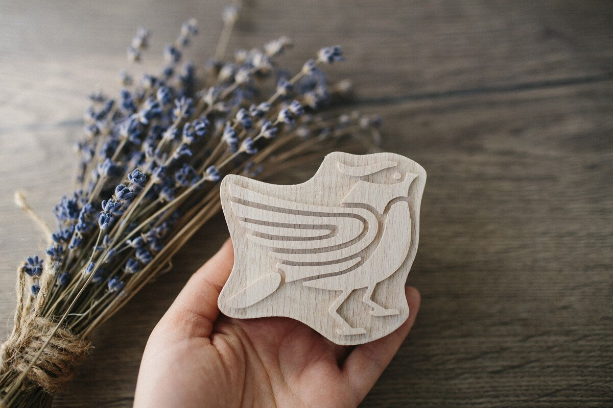 Bird stamp for bird print woodland pattern ecofriendly wedding decor boho clay stamp soap stamp