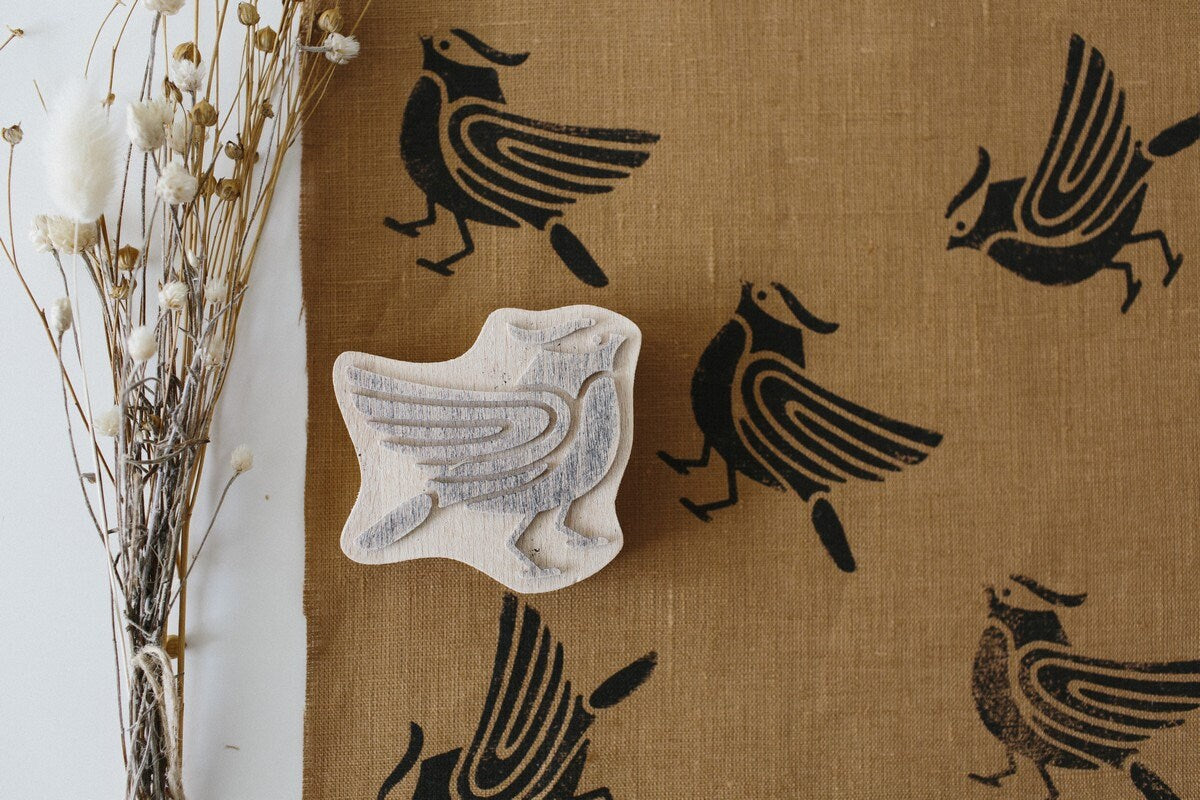 Bird stamp for bird print woodland pattern ecofriendly wedding decor boho clay stamp soap stamp