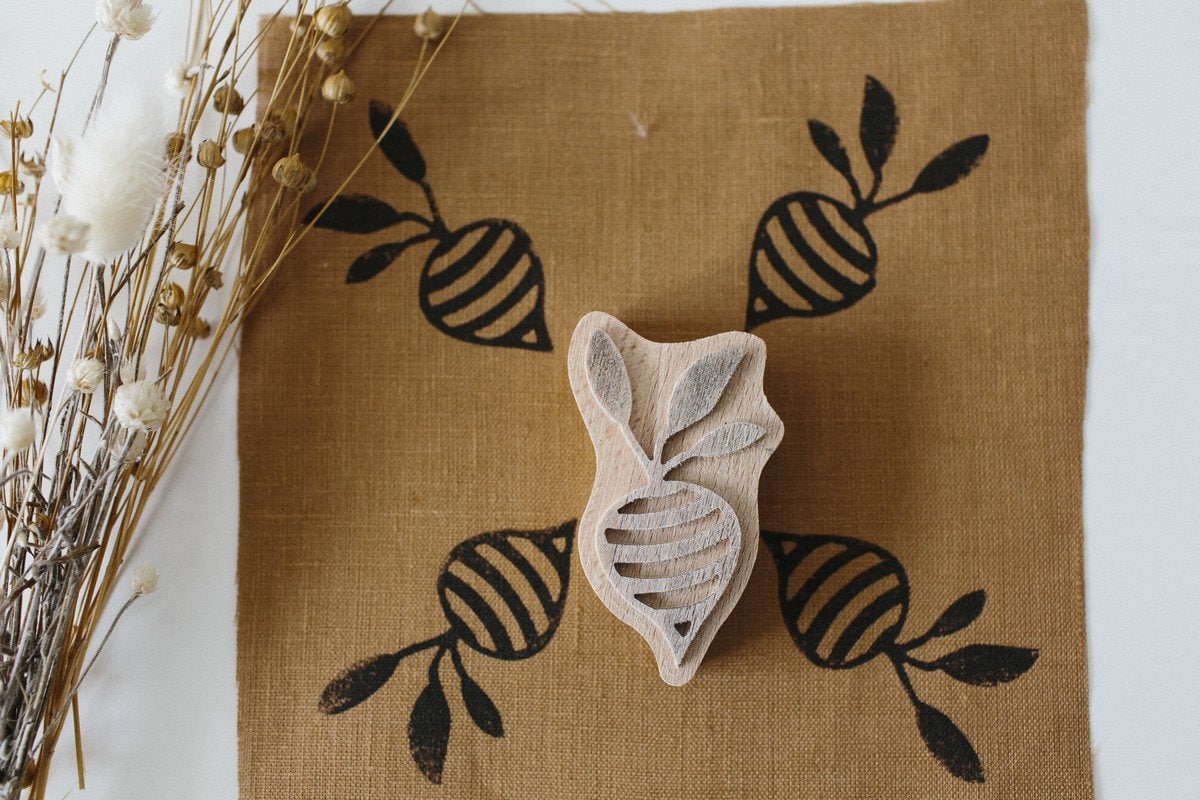 Fabric stamp, Radish stamp, clay stamps, block printing, carved stamp, acrylic stamp