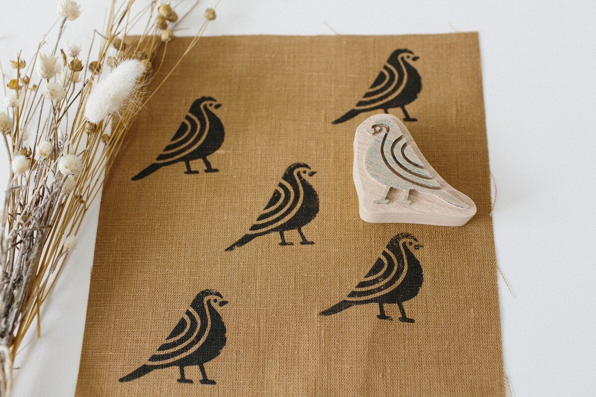 Bird stamp for ceramic, soap stamp, textile stamp, pottery stamp, bird art, bird pattern, Indian stamp