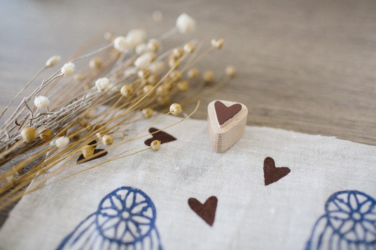 Mini stamp, heart stamp, clay stamp, polymer clay tools, soap stamp, fabric stamps