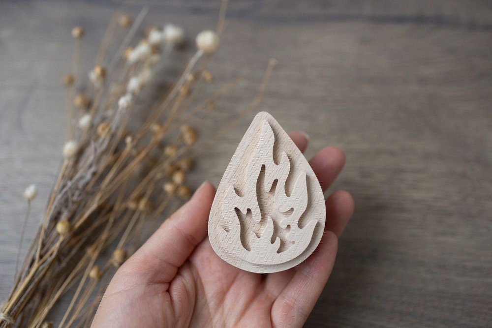 Fabric stamp, fire stamp, block printing stamp, wooden stamp, fire print, fire pattern, clay stamp, stamp for pottery