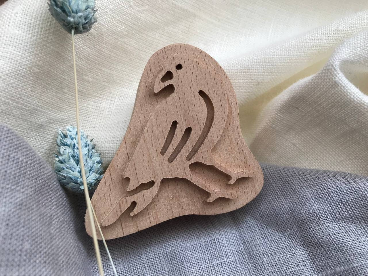 Raven stamp, wooden clay stamp, soap stamp, wooden stamp, fabric stamp